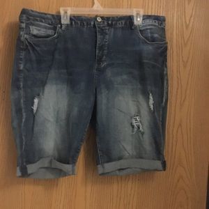 COPY - ROYALTY curve fit womens blue jeans shorts 24w